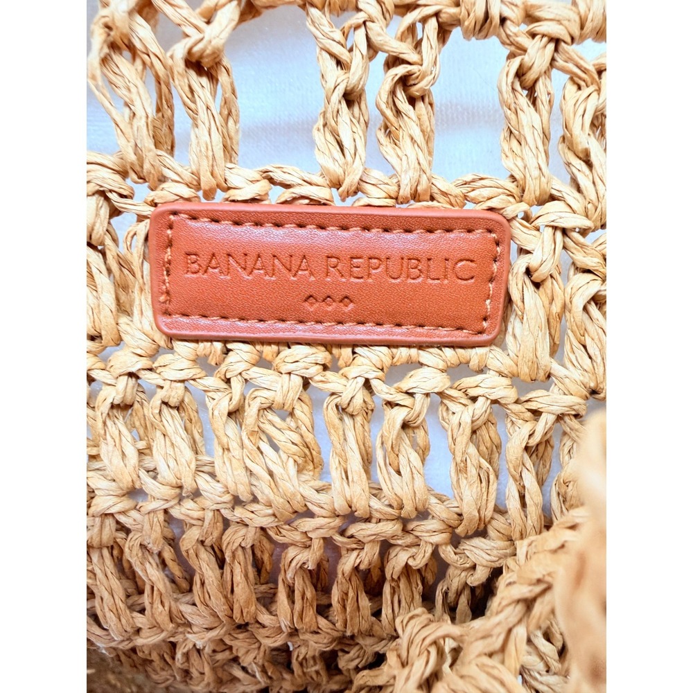 Banana Republic Factory Paper Straw Shopper Tote Boho Coastal Natural - Picture 5 of 5